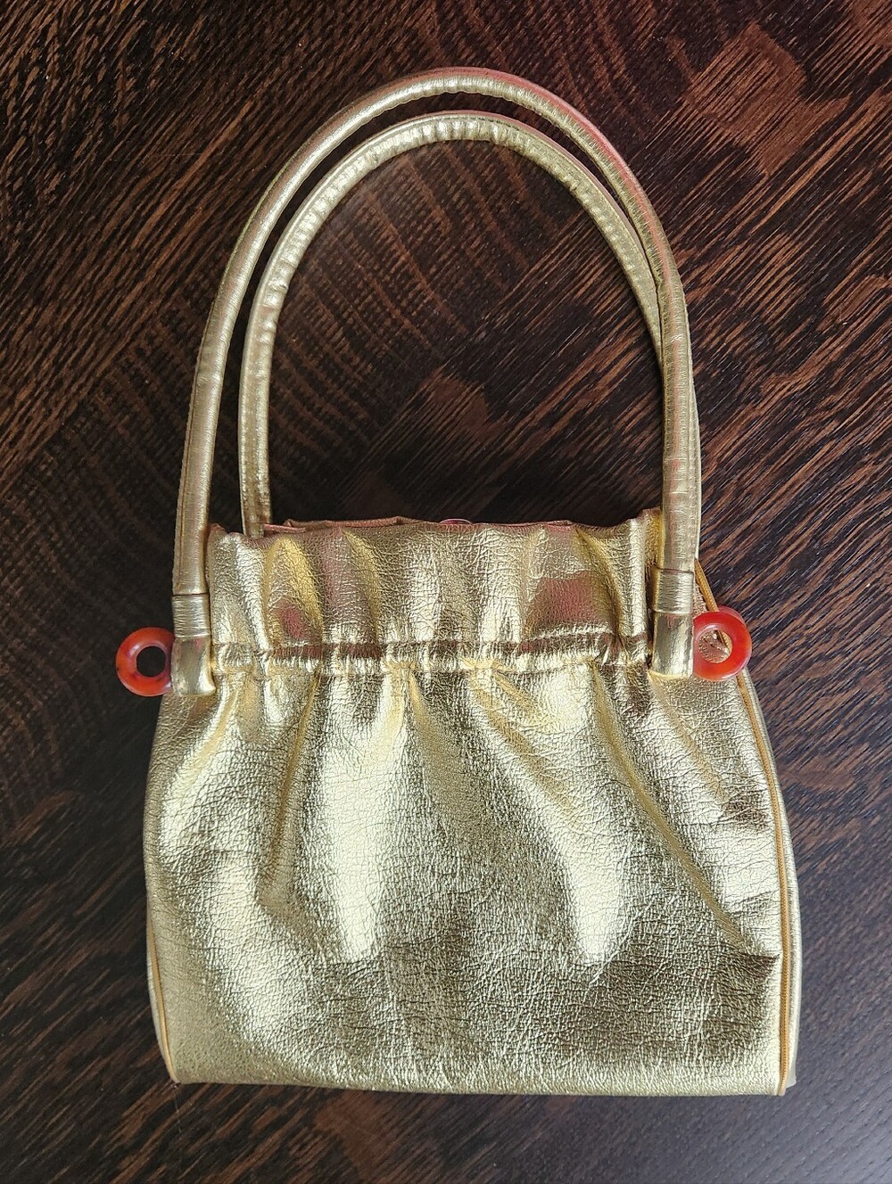 Vintage 60s Gold Metallic Handbag EUC $30